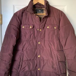 Burgundy puffy Scotch & Soda jacket